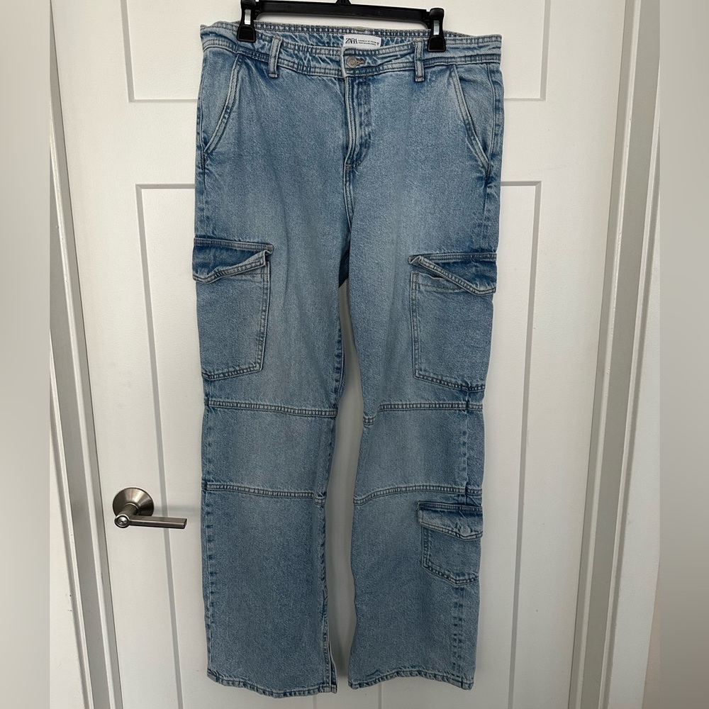 Zara wide leg size 8 jeans cargo